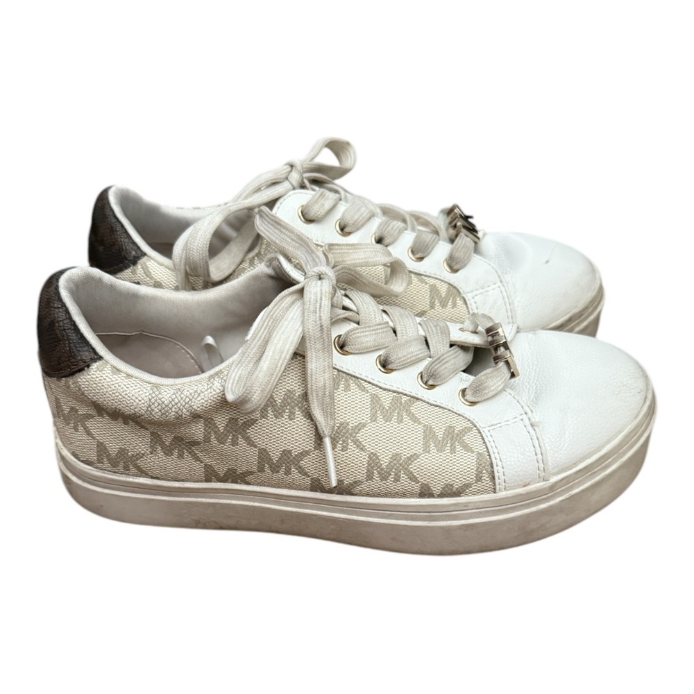 Michael Kors White and Tan Sneakers